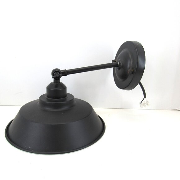 Retro Black Sconce Straight or L Shape Matte Black 9" Across by 5 1/2" Tall - Picture 5 of 9